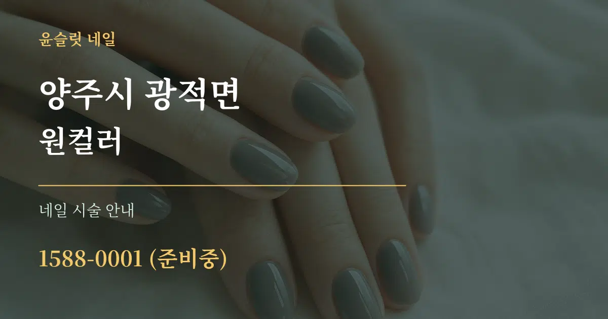 양주시 광적면 원컬러 대표 안내 그래픽