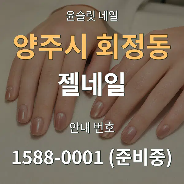 양주시 회정동 젤네일 대표 안내 그래픽