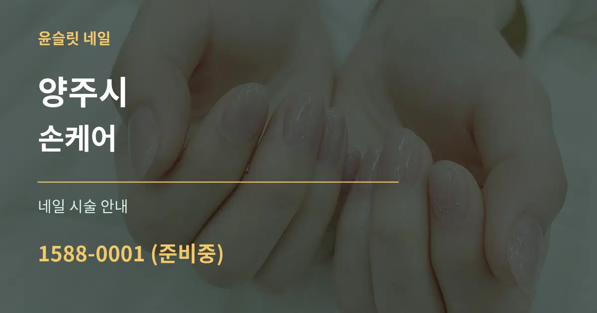 양주시 손케어 대표 안내 그래픽
