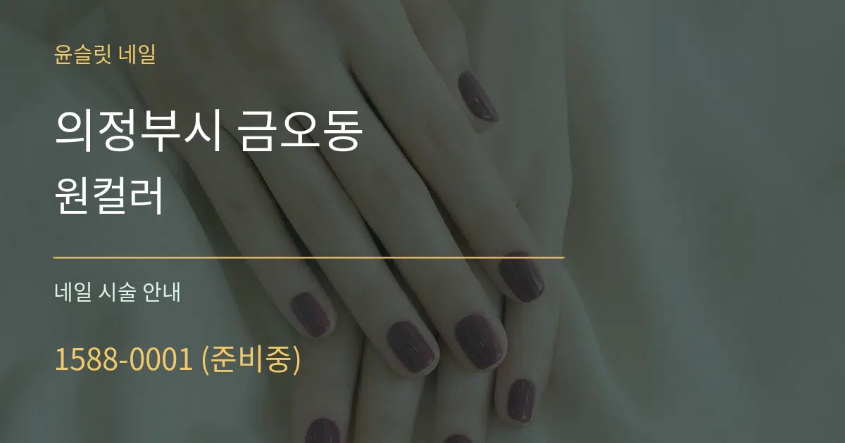 의정부시 금오동 원컬러 대표 안내 그래픽