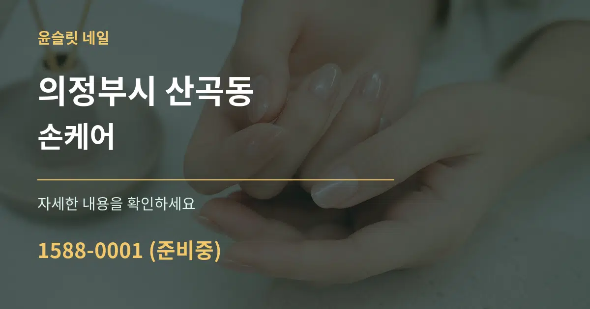 의정부시 산곡동 손케어 서비스 이용 안내 그래픽