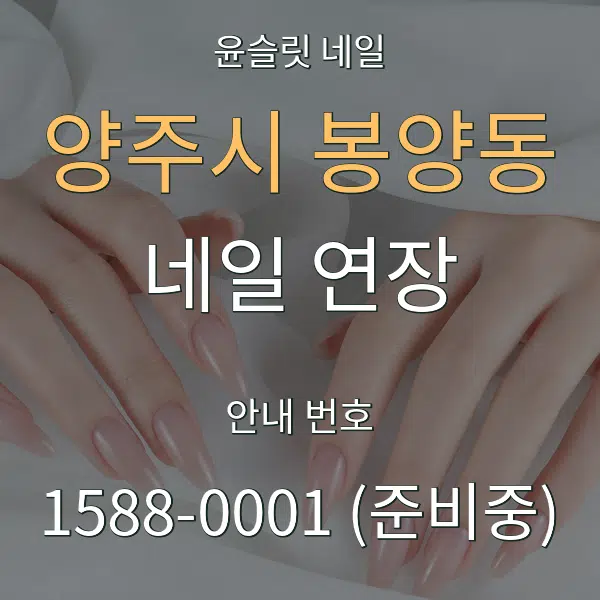 양주시 봉양동 네일 연장 대표 안내 그래픽