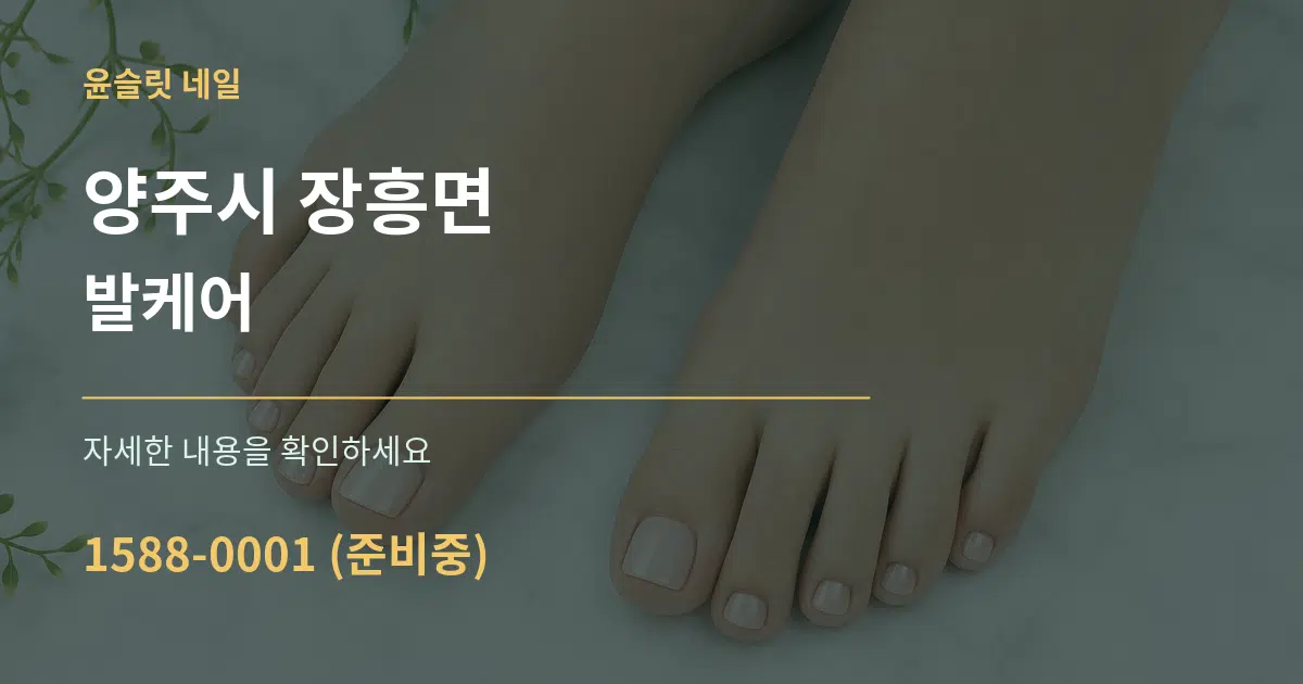 양주시 장흥면 발케어 작업 조건 안내 그래픽