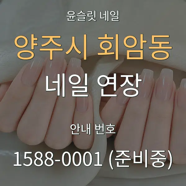 양주시 회암동 네일 연장 대표 안내 그래픽