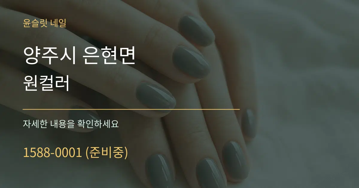 양주시 은현면 원컬러 서비스 이용 안내 그래픽
