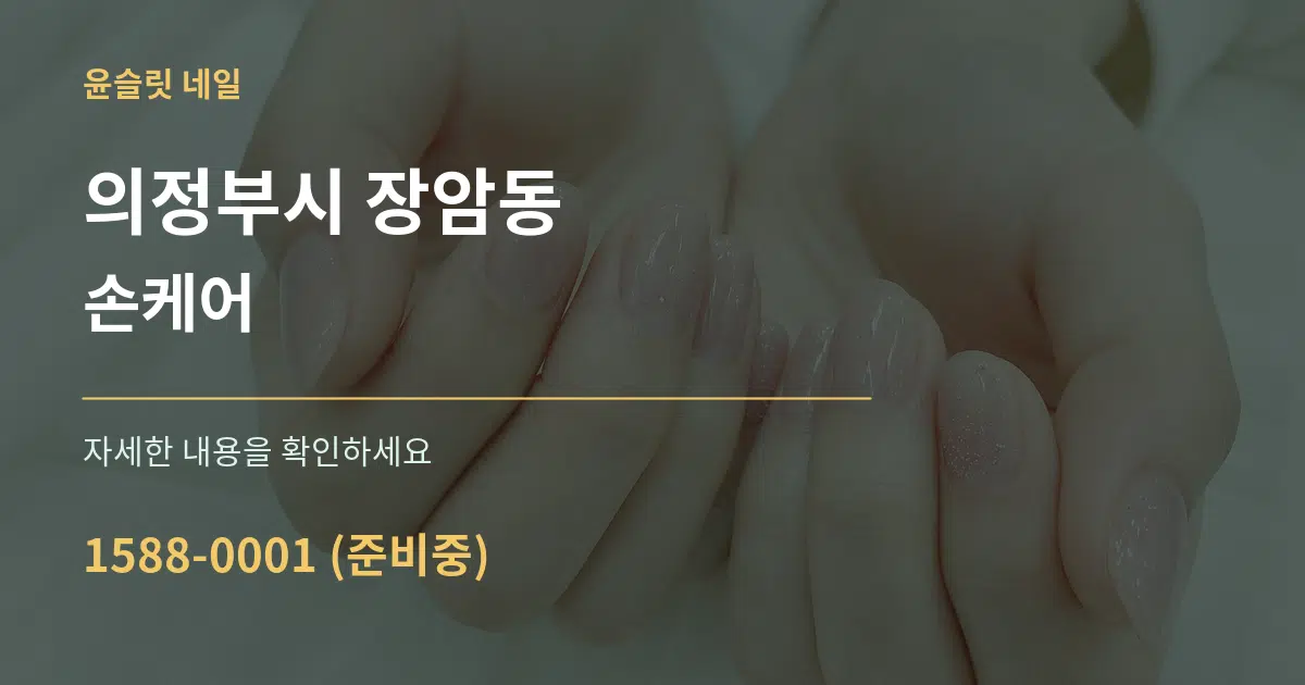 의정부시 장암동 손케어 서비스 이용 안내 그래픽
