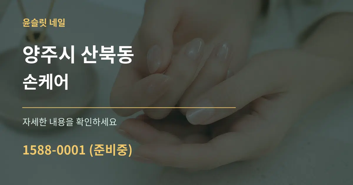 양주시 산북동 손케어 서비스 이용 안내 그래픽