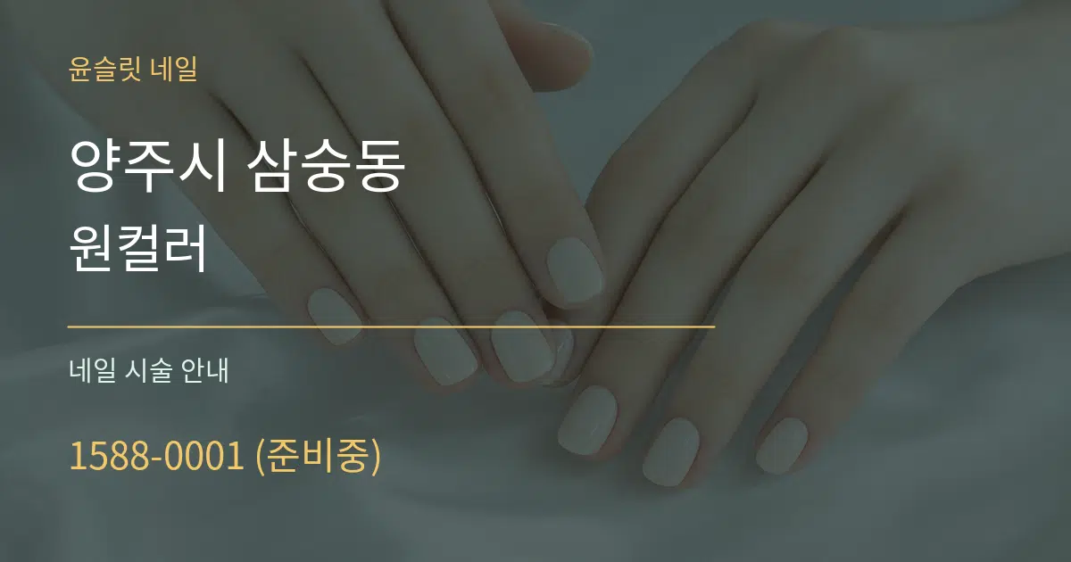 양주시 삼숭동 원컬러 대표 안내 그래픽
