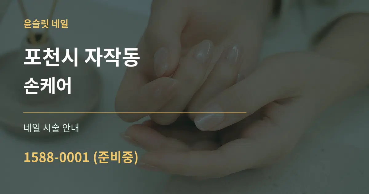 포천시 자작동 손케어 대표 안내 그래픽