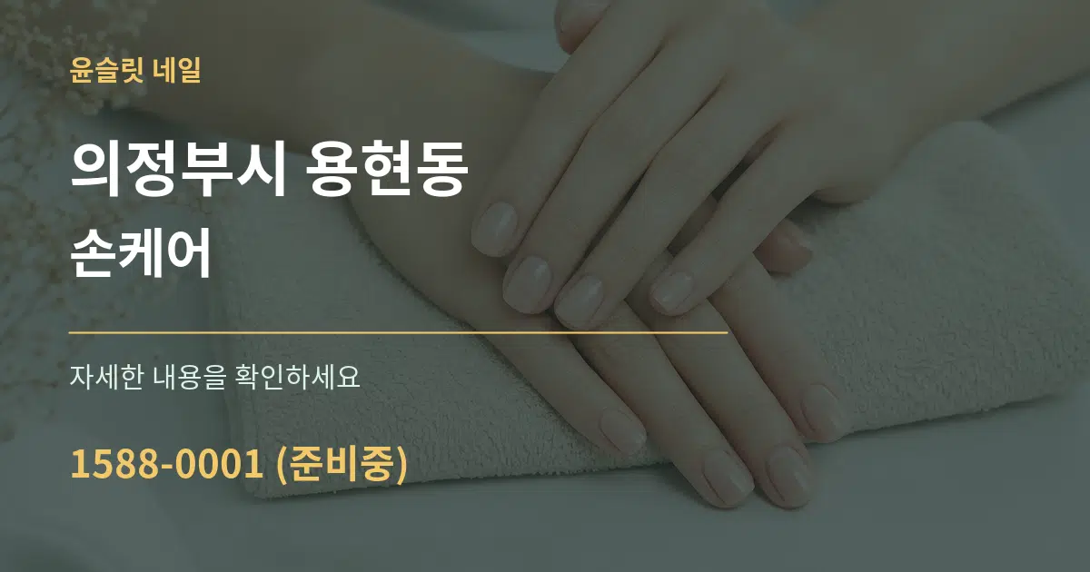 의정부시 용현동 손케어 서비스 이용 안내 그래픽