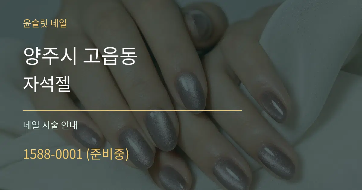 양주시 고읍동 자석젤 대표 안내 그래픽