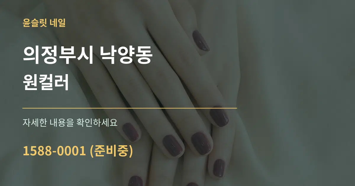 의정부시 낙양동 원컬러 서비스 이용 안내 그래픽
