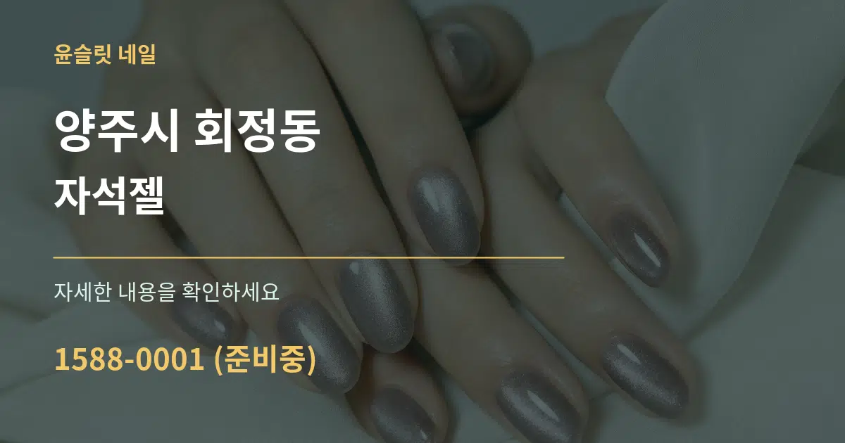 양주시 회정동 자석젤 작업 조건 안내 그래픽