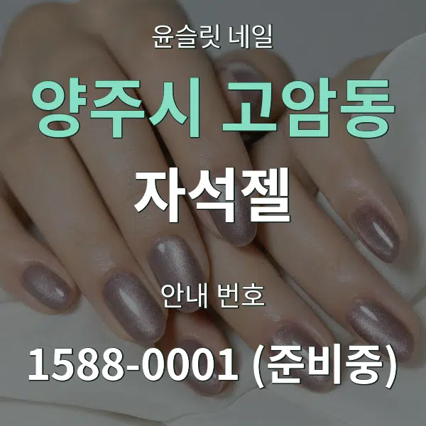 양주시 고암동 자석젤 대표 안내 그래픽