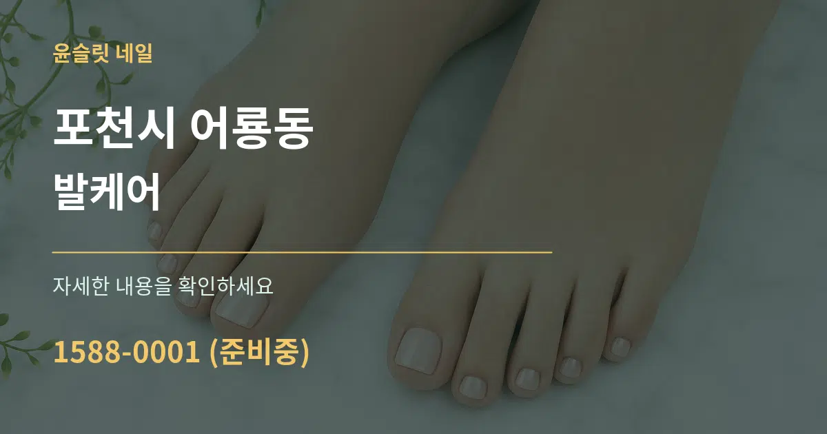 포천시 어룡동 발케어 서비스 이용 안내 그래픽