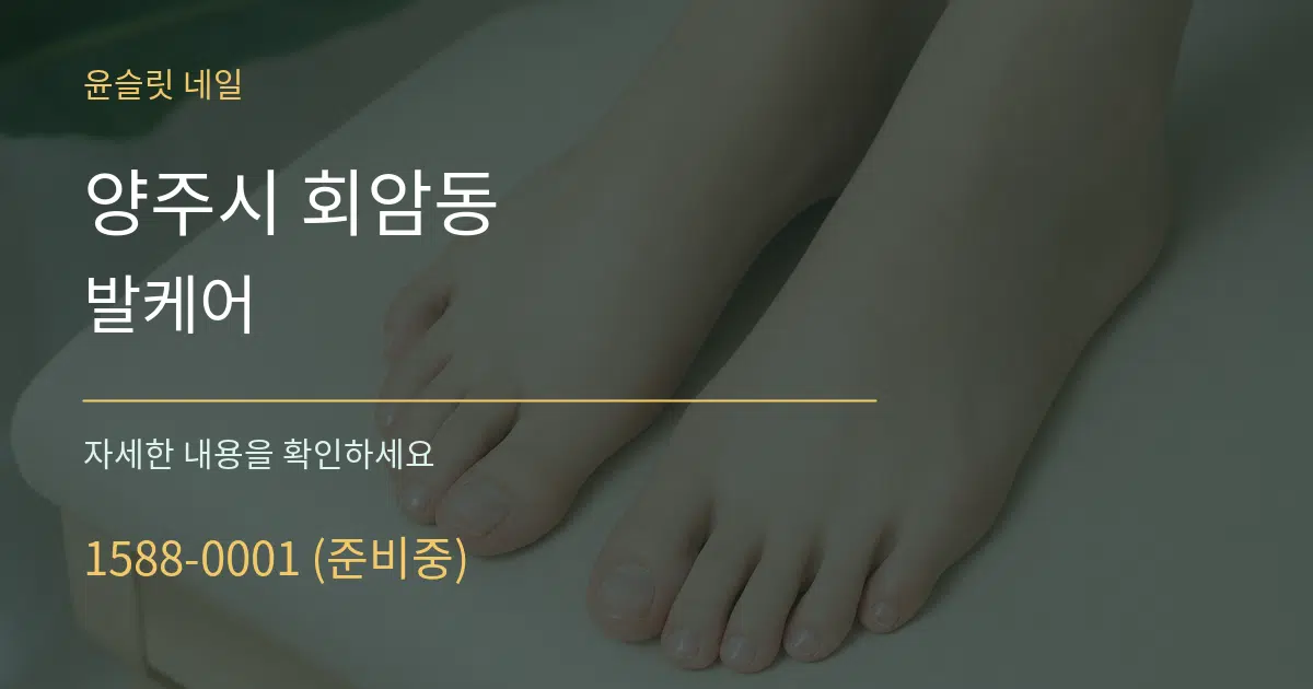 양주시 회암동 발케어 작업 조건 안내 그래픽