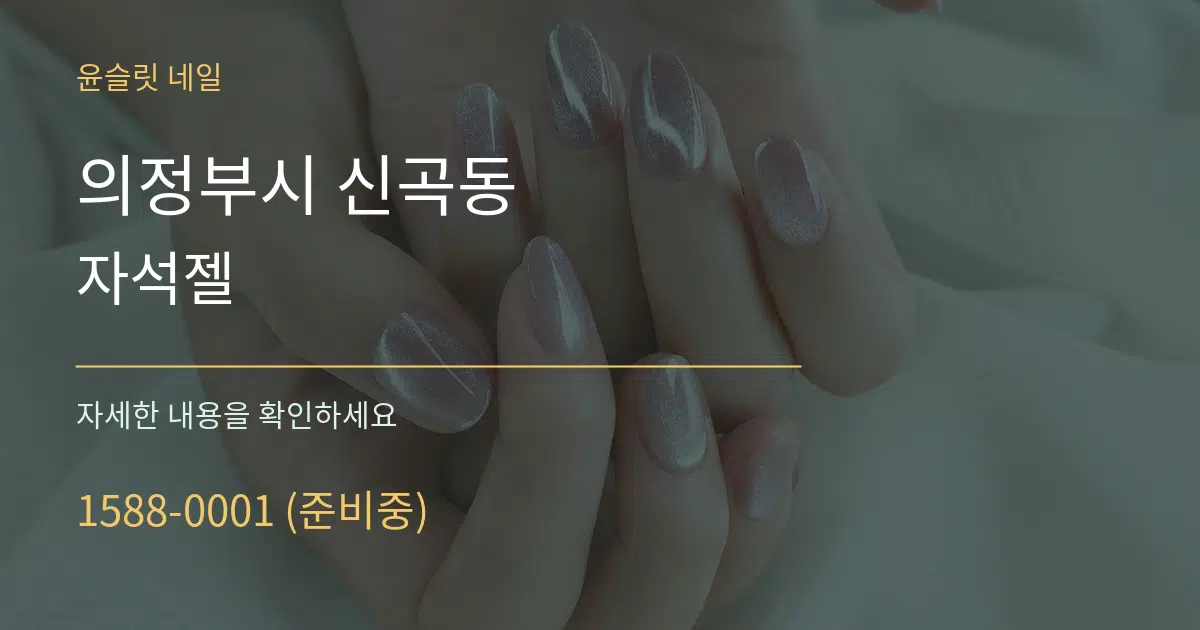 의정부시 신곡동 자석젤 서비스 이용 안내 그래픽