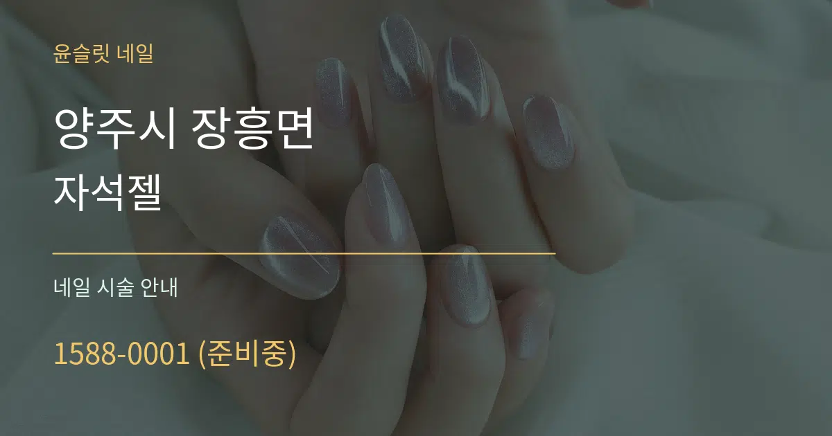 양주시 장흥면 자석젤 대표 안내 그래픽