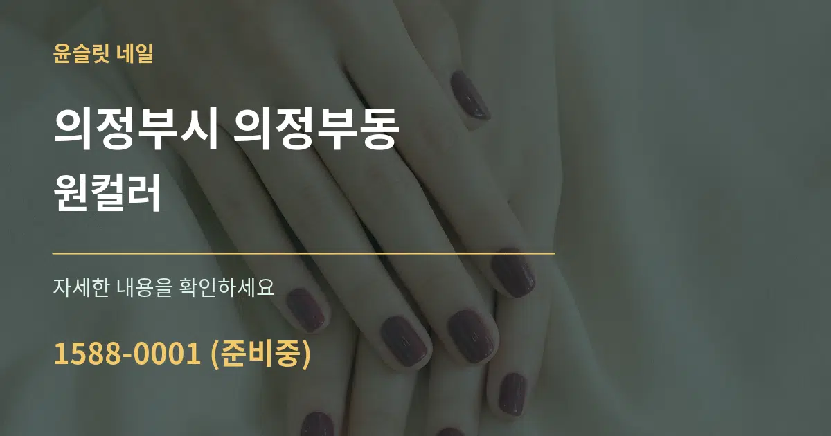 의정부시 의정부동 원컬러 서비스 이용 안내 그래픽