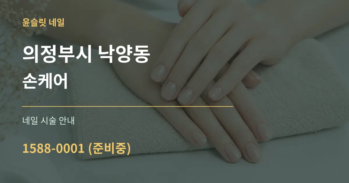 의정부시 낙양동 손케어 대표 안내 그래픽