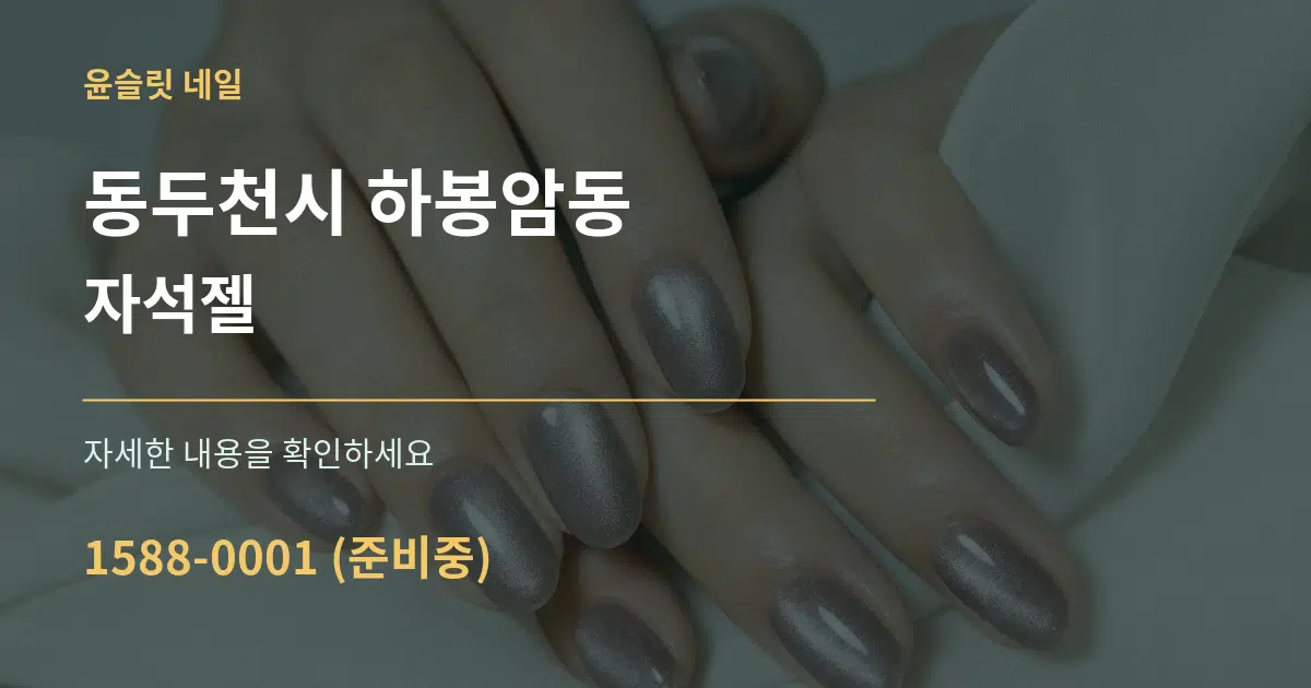 동두천시 하봉암동 자석젤 서비스 이용 안내 그래픽