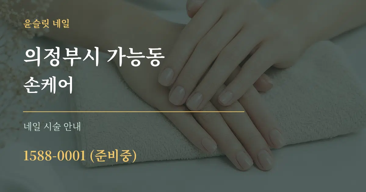 의정부시 가능동 손케어 대표 안내 그래픽