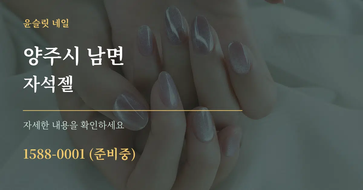 양주시 남면 자석젤 서비스 이용 안내 그래픽