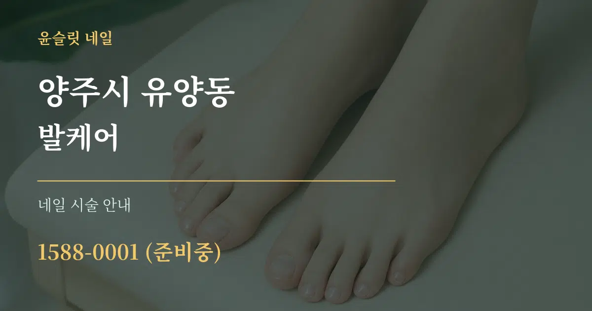 양주시 유양동 발케어 대표 안내 그래픽