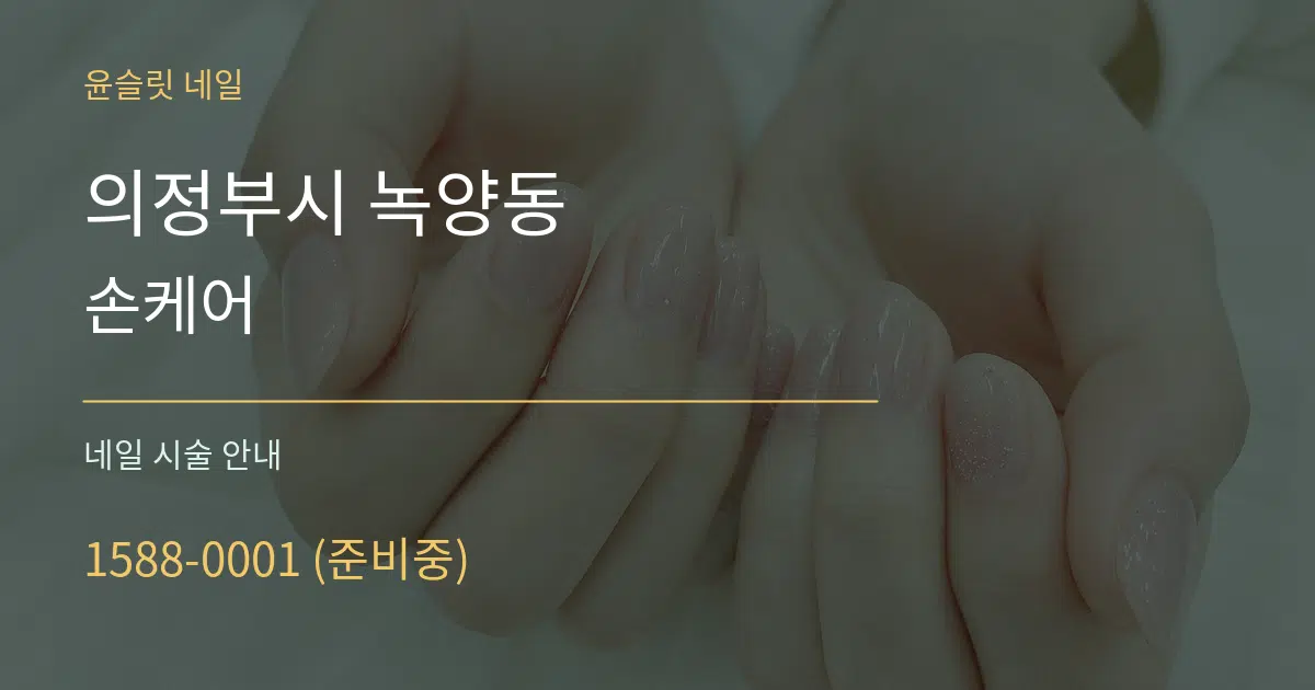 의정부시 녹양동 손케어 대표 안내 그래픽