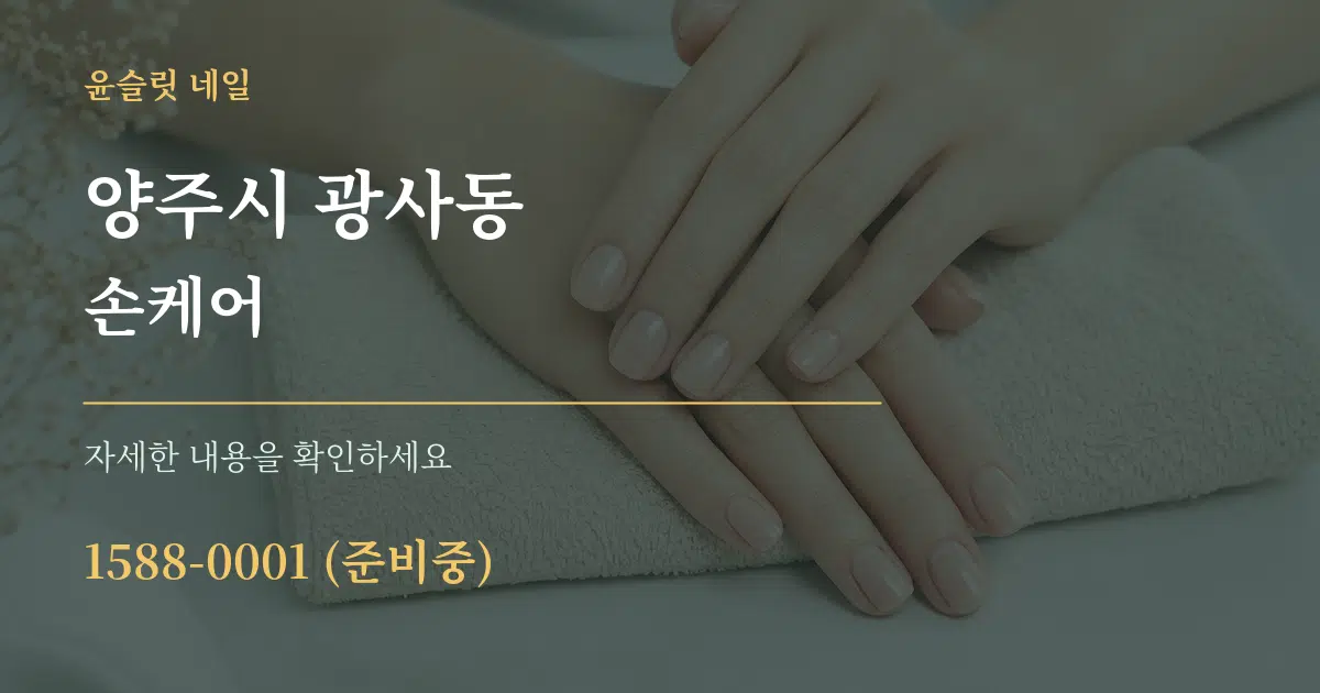 양주시 광사동 손케어 서비스 이용 안내 그래픽