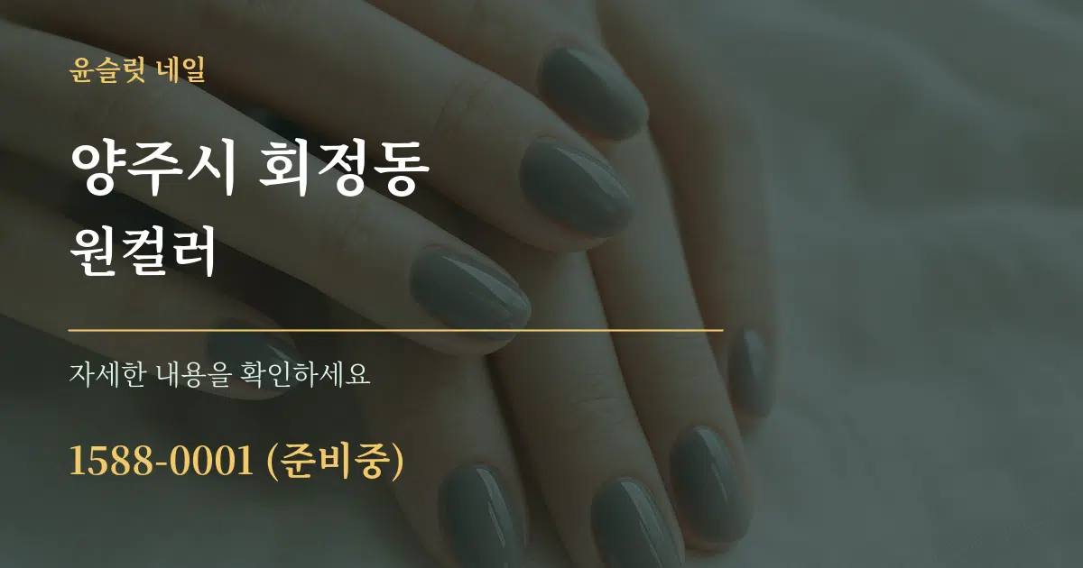양주시 회정동 원컬러 작업 조건 안내 그래픽